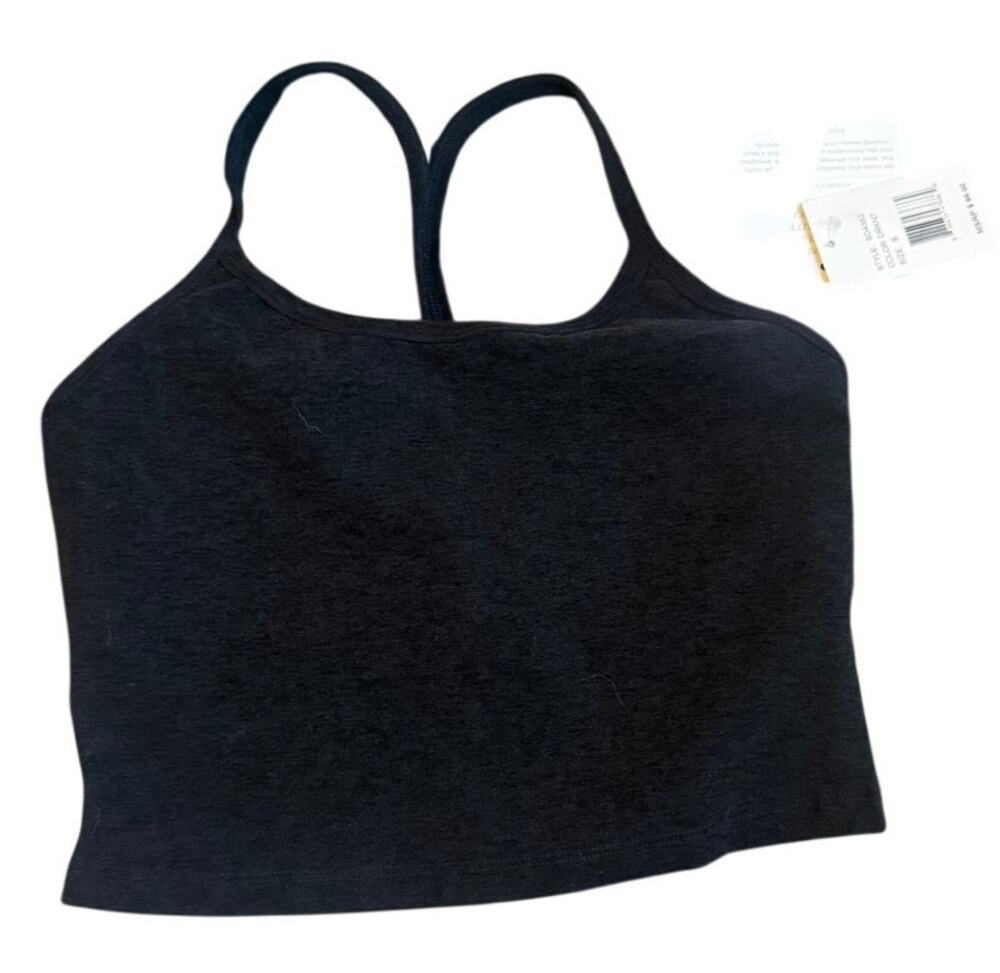 Beyond Yoga Cropped Racerback Tank Top, Black, Size S, NWT
